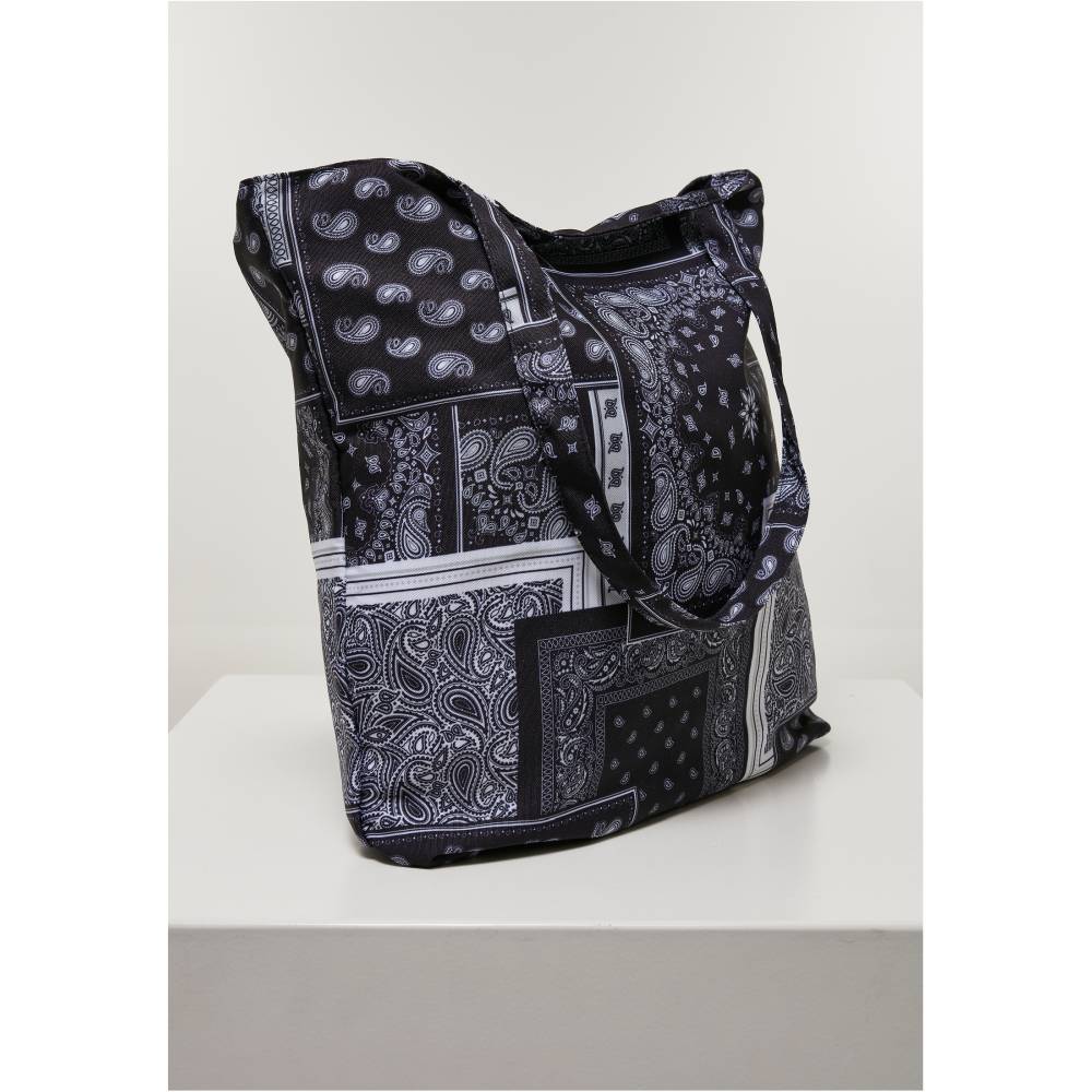 Urban Classics - Bandana Patchwork Print Sac à main - Noir/Blanc